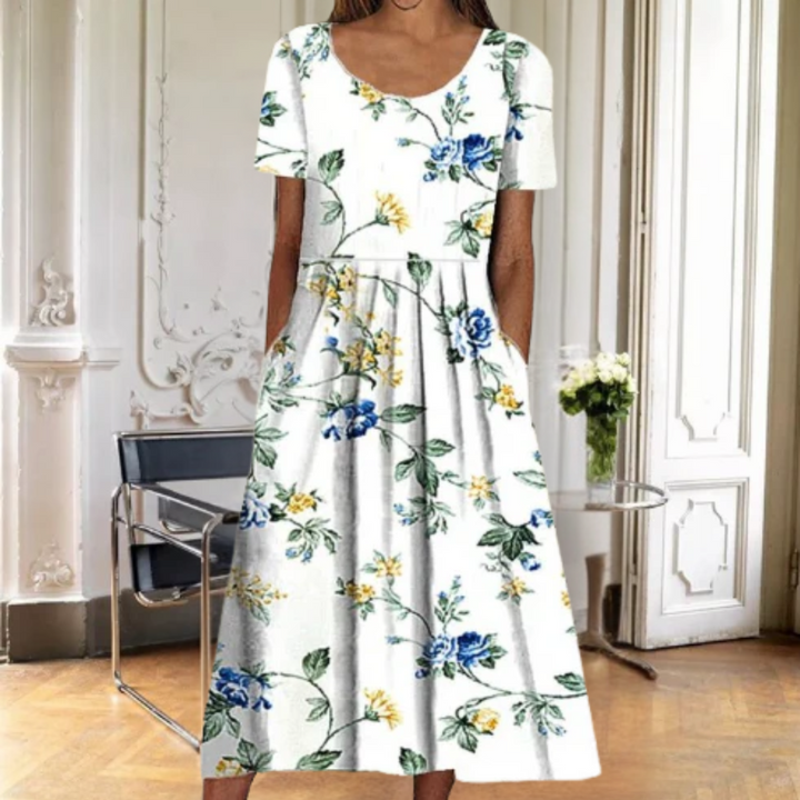 Women’s Dress | Floral Round Neck Midi