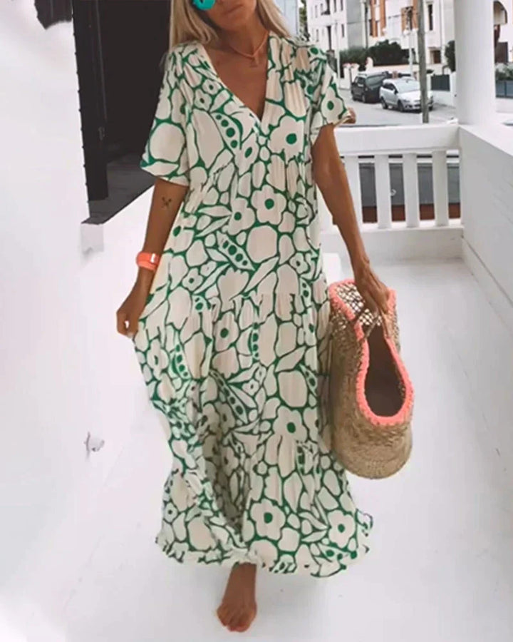 Women’s Summer Dress | Floral Maxi V Neck