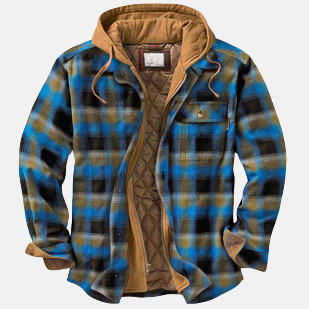 Men's Jacket | Plaid Hooded Shirt