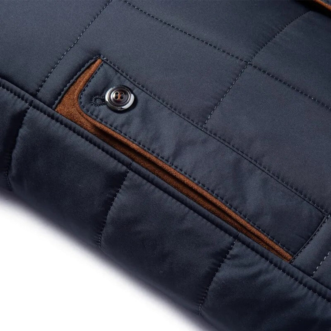 Men's Winter Jacket | Quilted Front Zipper with Pockets