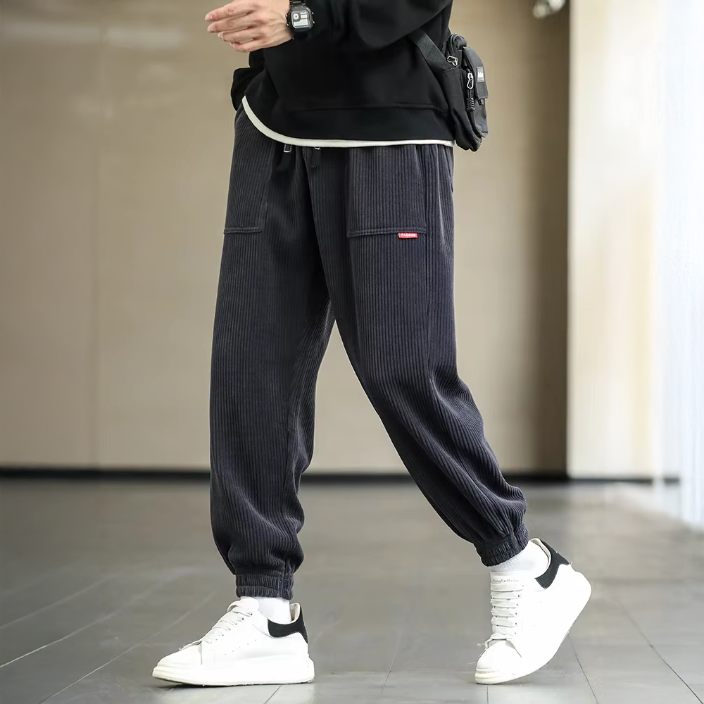 Men’s Jogger Pants | Ribbed Texture Cuff Hem