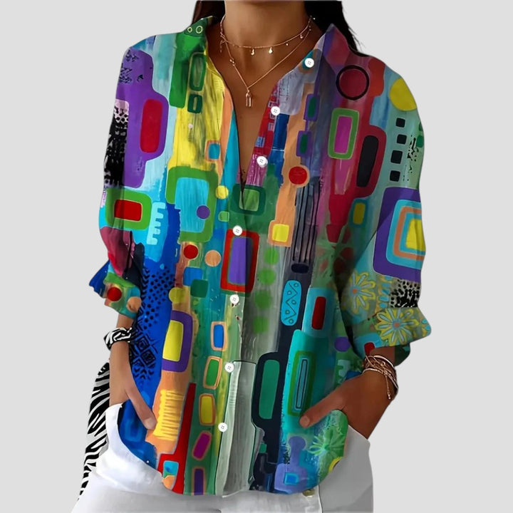 Women’s Blouse | Long-Sleeve Abstract Print