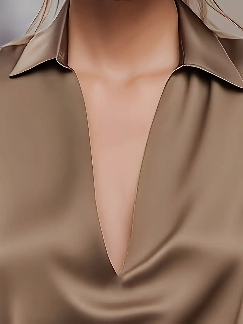 Women’s Blouse | Collared V-Neck
