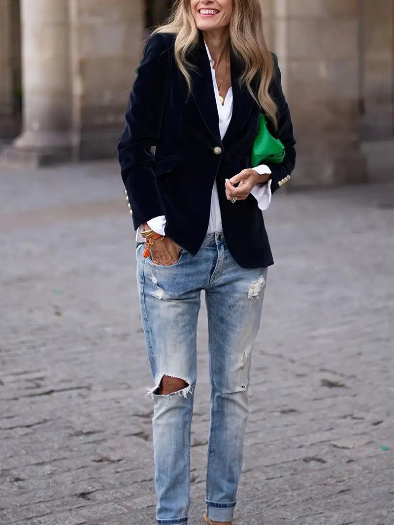 Women's Blazer | Single Button Notched Lapel
