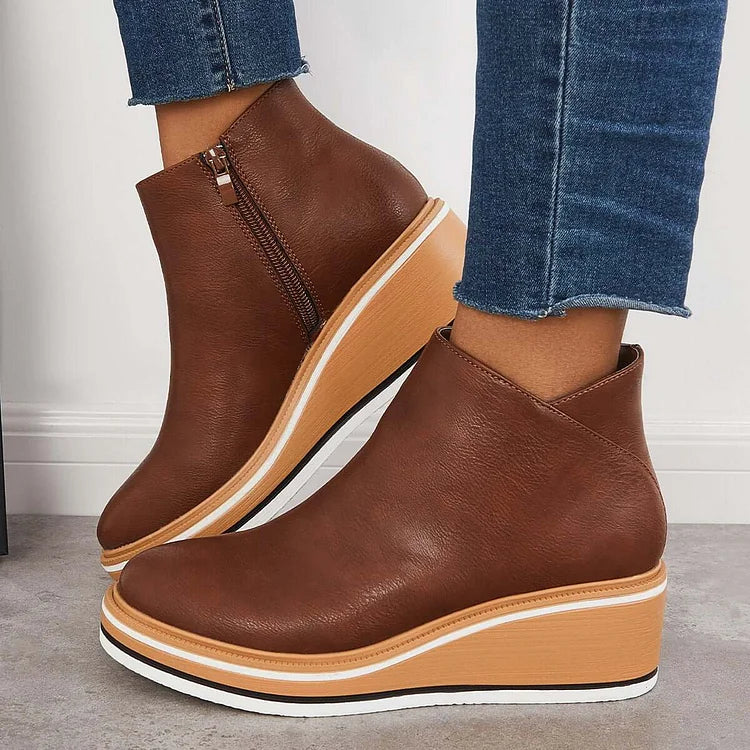 Boots for Women | Side Zip Wedge