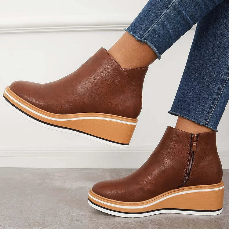 Boots for Women | Side Zip Wedge
