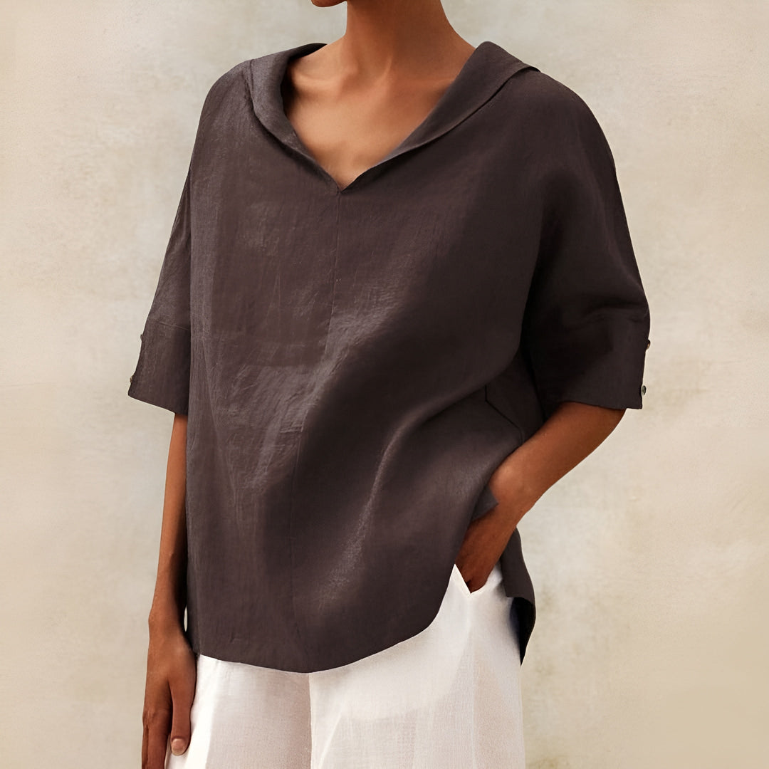 Women’s Blouse | V Neck Short Sleeve