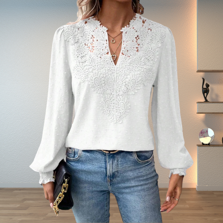 Women's Blouse | Lace Detail Long Sleeve
