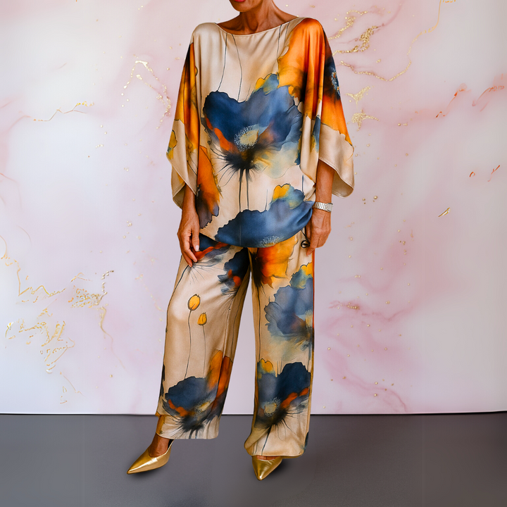 Women's Two-Piece Set  | Abstract Floral Print