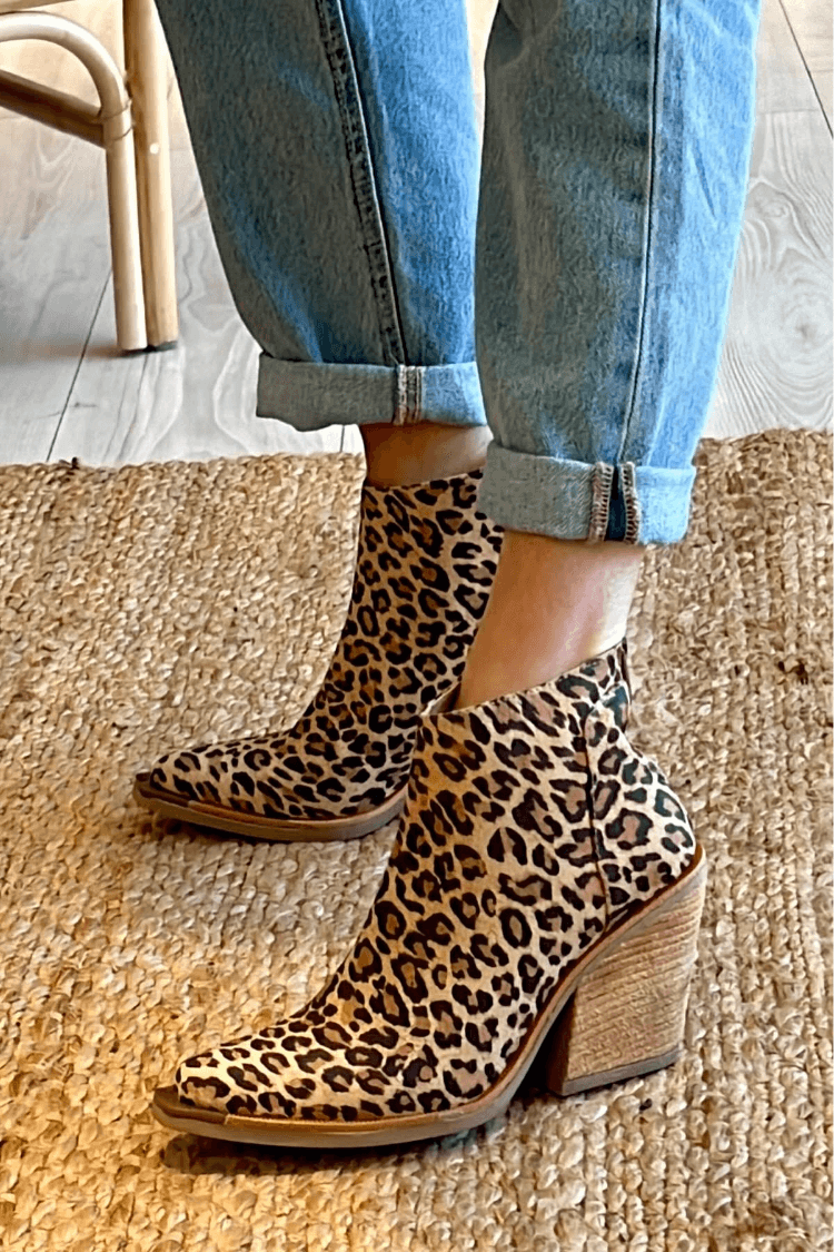 Boots for Women | Animal Print Block Heel