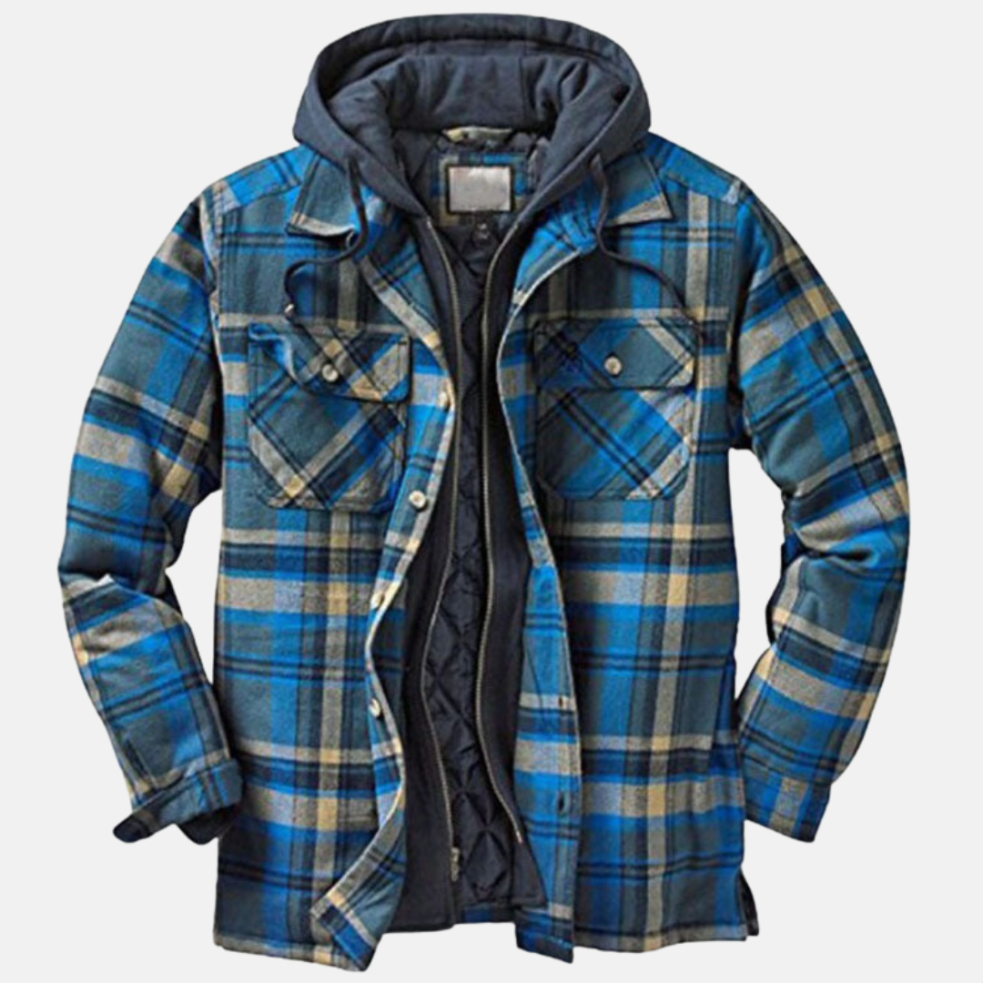 Men's Jacket | Plaid Hooded Shirt