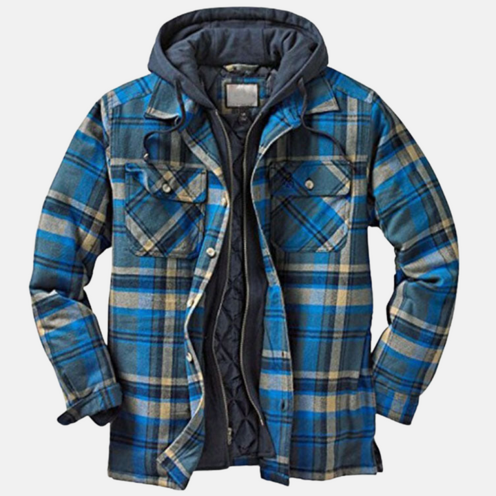 Men's Jacket | Plaid Hooded Shirt