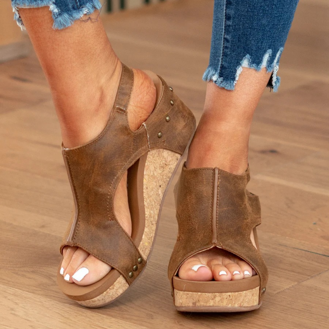 Sandals For Women | Open-Toe Front Wedge Heel
