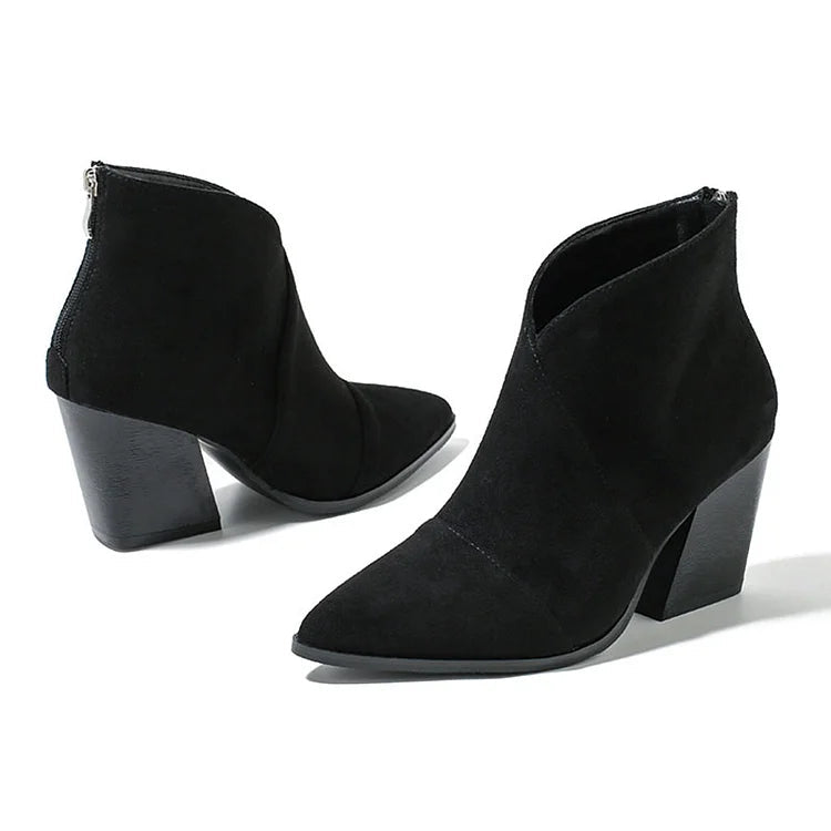 Boots for Women | Ankle Zip Block Heel