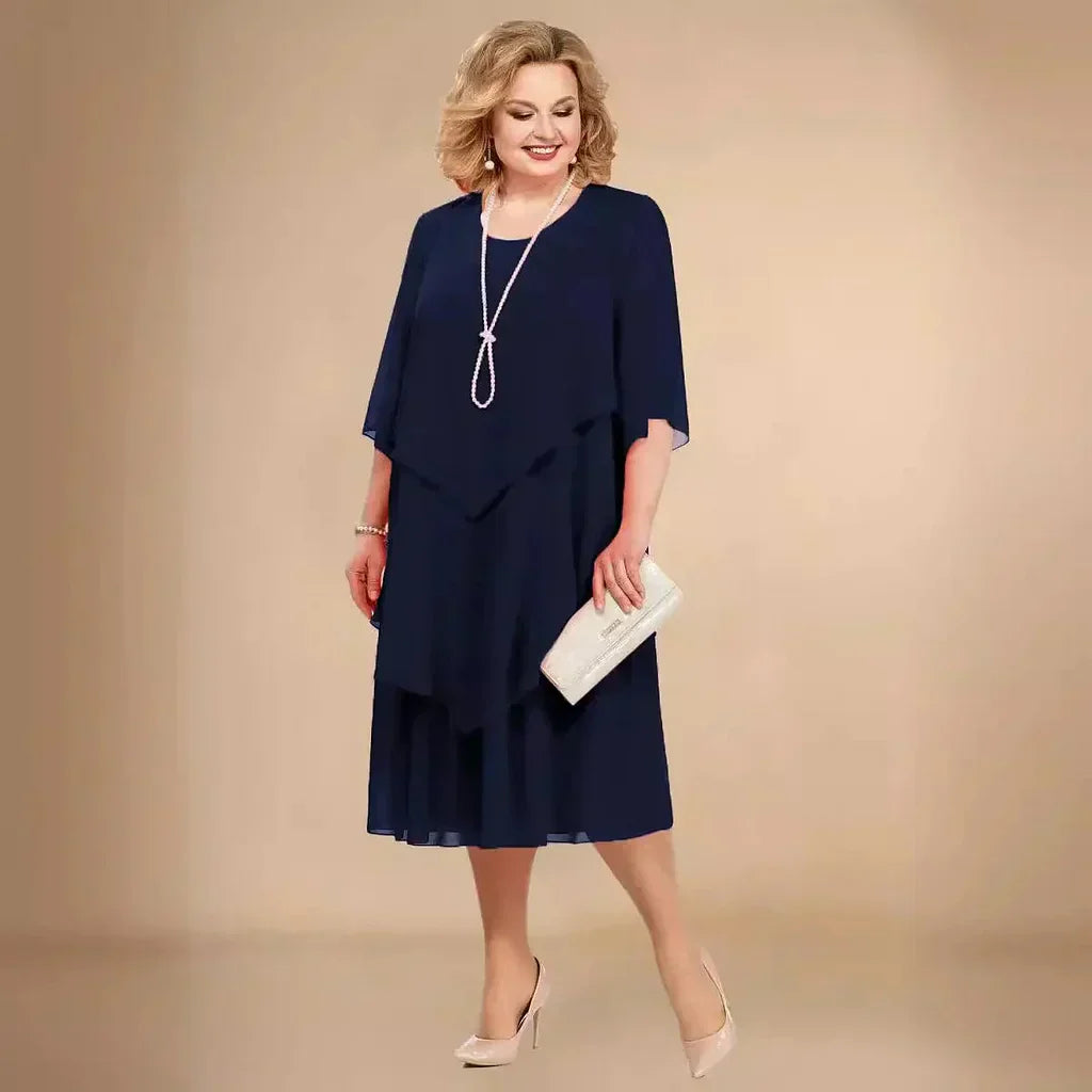 Women's Dress | Layered Overlay Panel