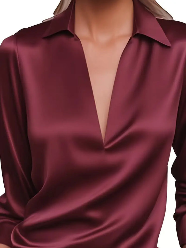 Women’s Blouse | Collared V-Neck