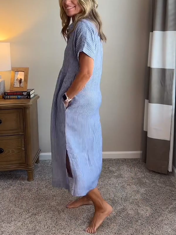 Women’s Dress | Striped Front Button