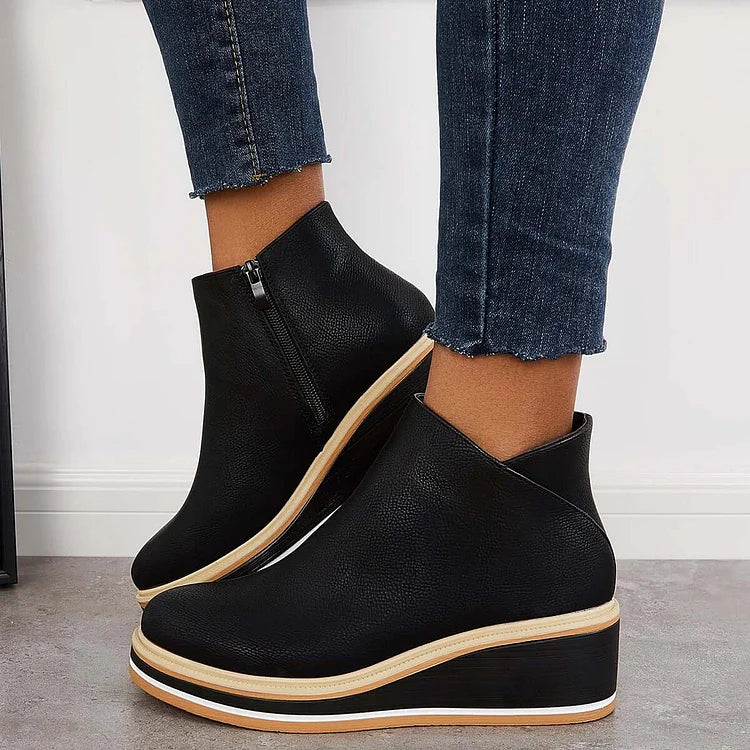 Boots for Women | Side Zip Wedge