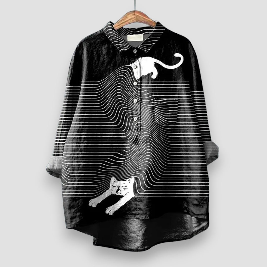 Women’s Blouse | Graphic Button Front