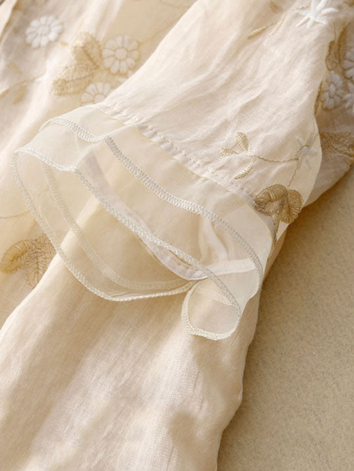 Women’s Blouse | Embroidered Button Front