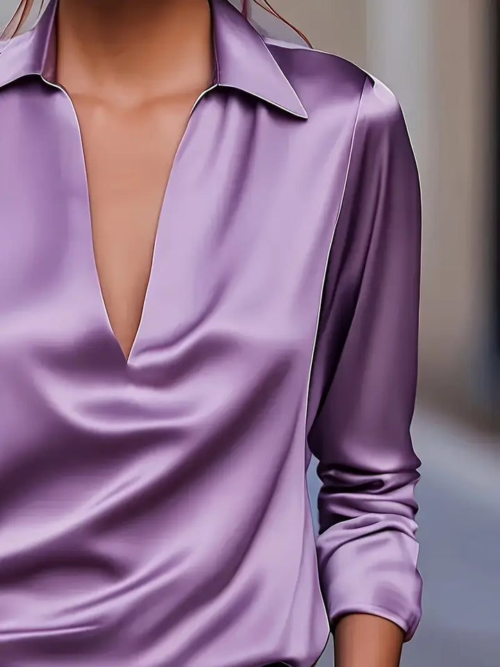Women’s Blouse | Collared V-Neck