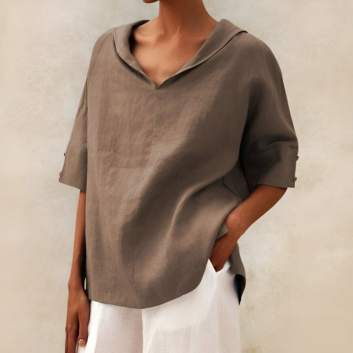 Women’s Blouse | V Neck Short Sleeve
