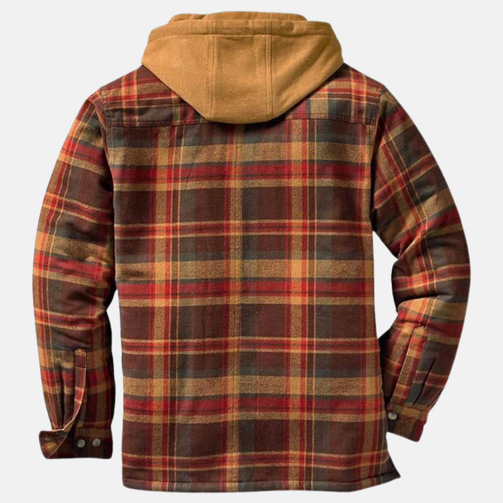 Men's Jacket | Plaid Hooded Shirt