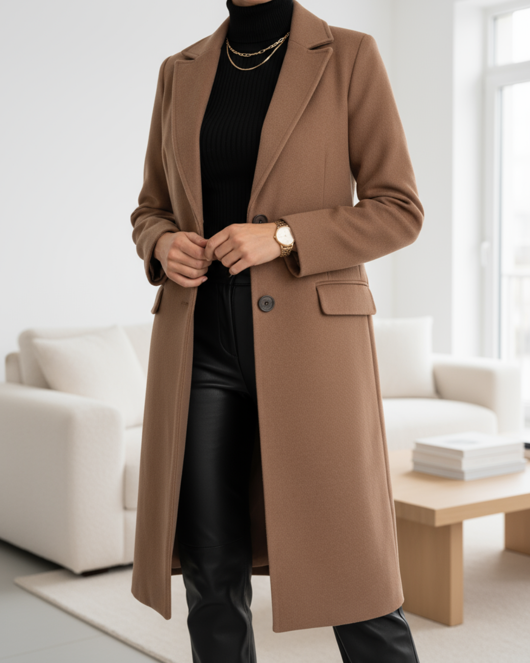 Women's Coat | Buttoned Front Layout