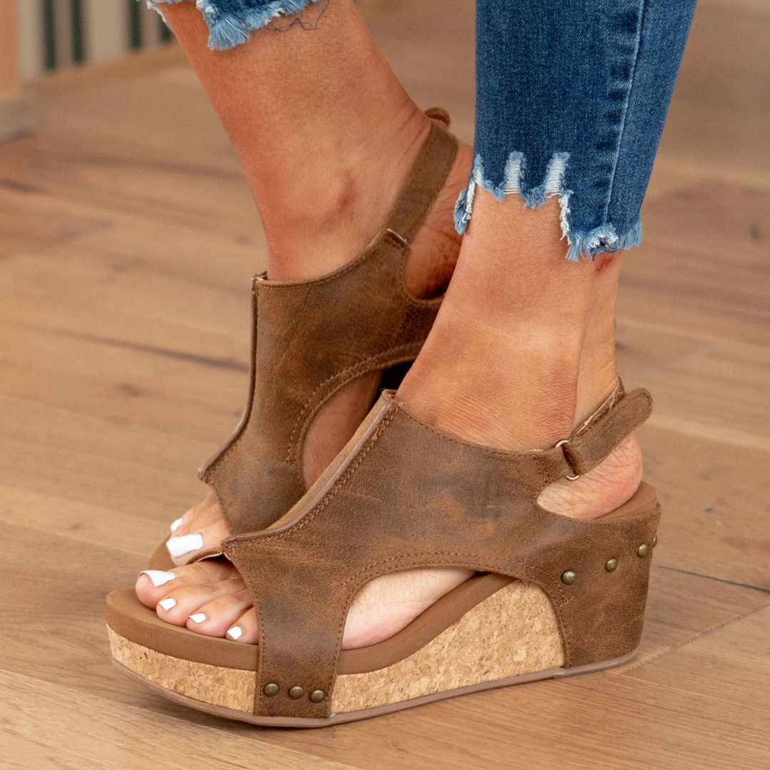 Sandals For Women | Open-Toe Front Wedge Heel
