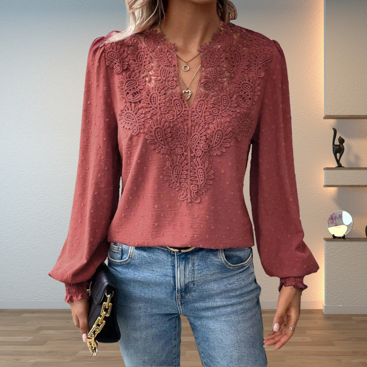 Women's Blouse | Lace Detail Long Sleeve