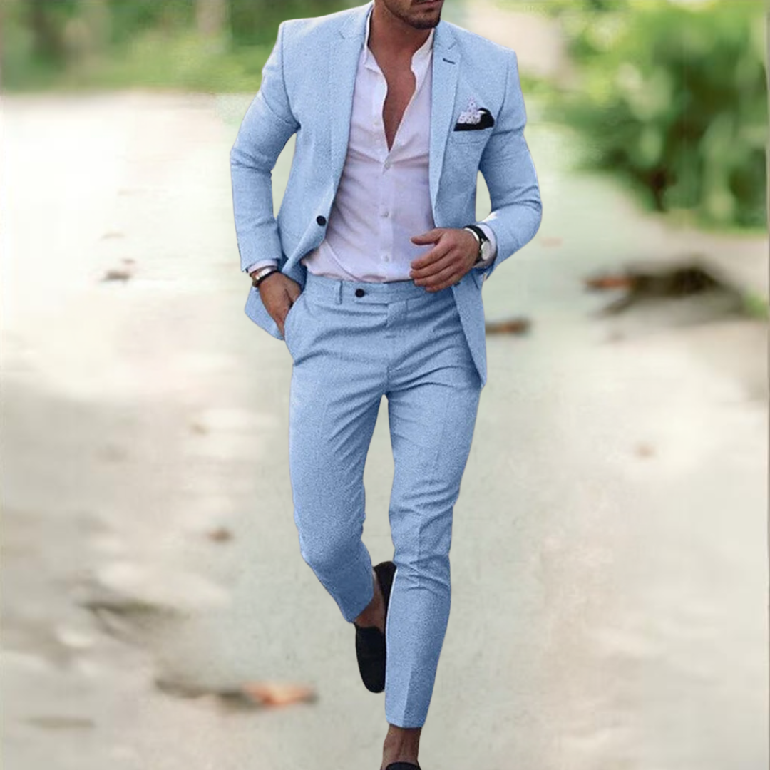 Men’s Two-Piece Suit | Buttoned Jacket and Pants