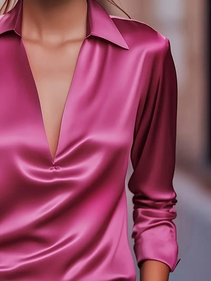 Women’s Blouse | Collared V-Neck