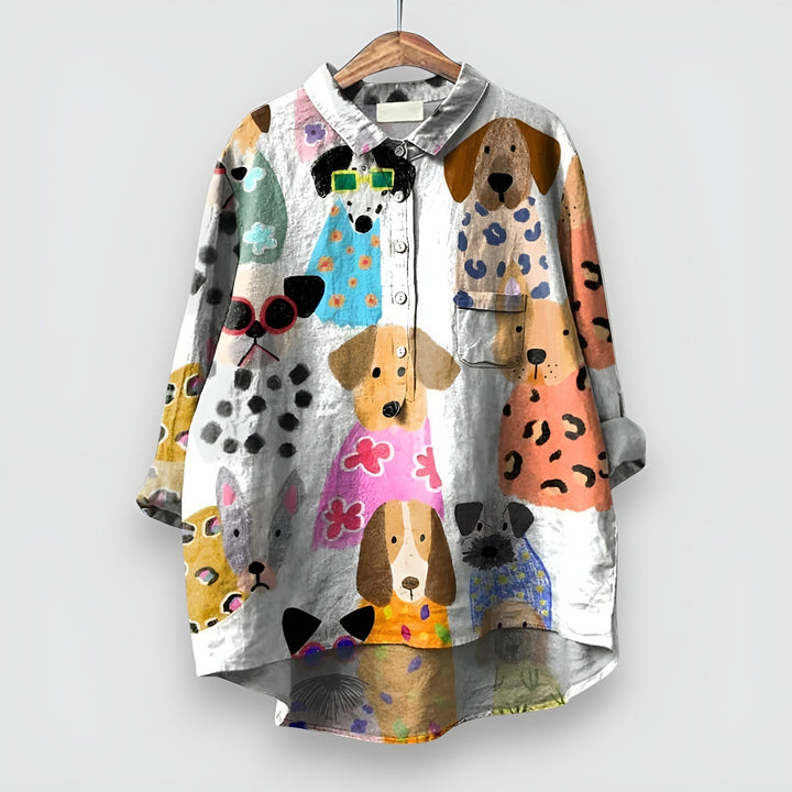 Women’s Blouse | Graphic Button Front