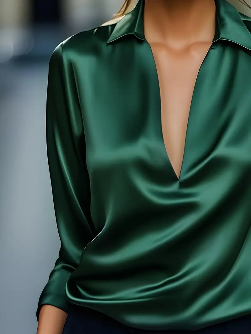 Women’s Blouse | Collared V-Neck