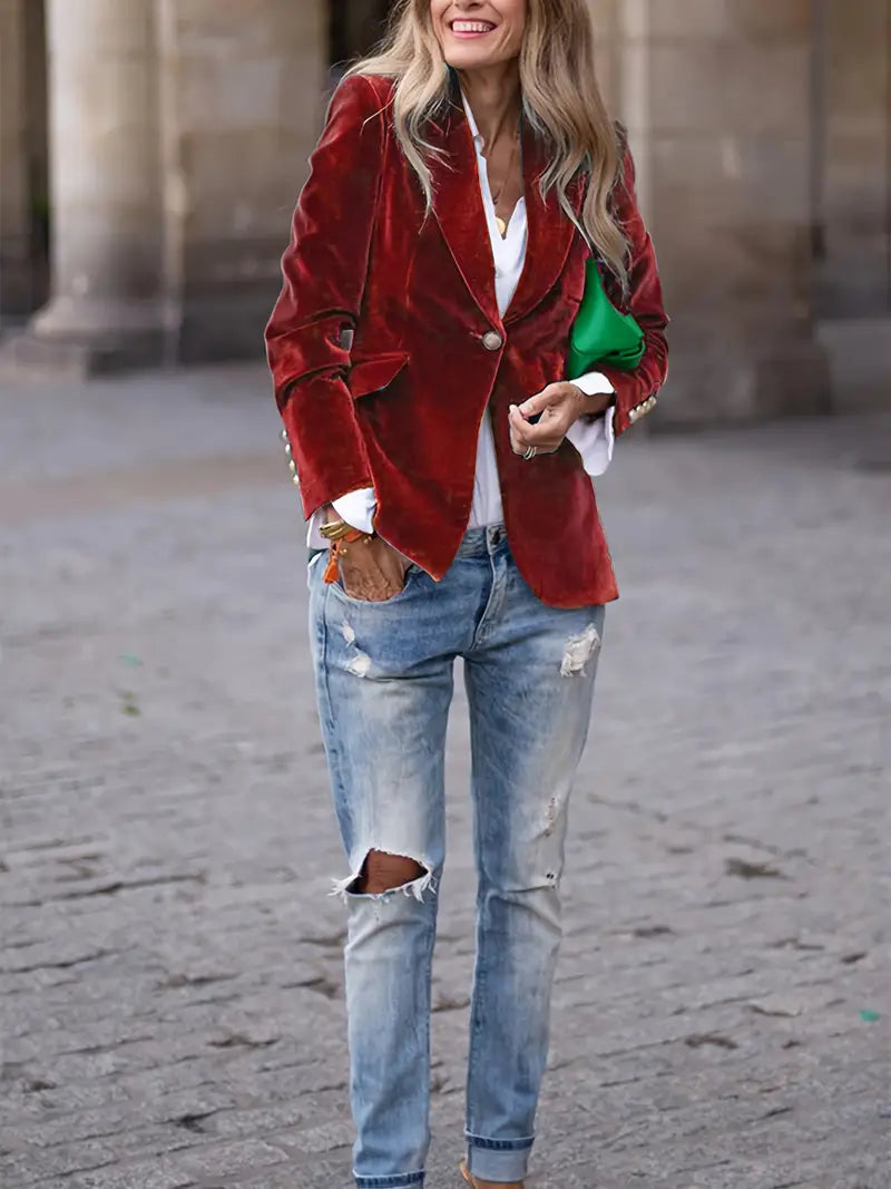 Women's Blazer | Single Button Notched Lapel