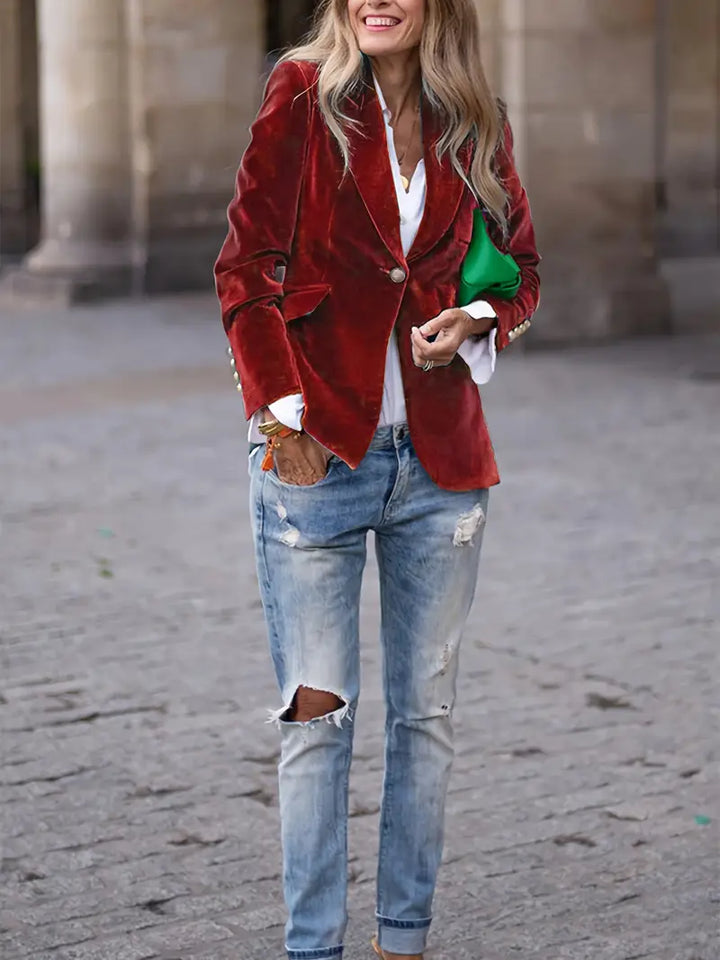 Women's Blazer | Single Button Notched Lapel