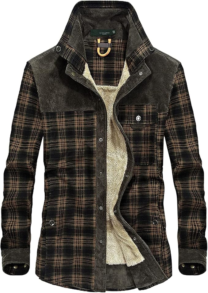 Men's Jacket | Plaid Snap-Front Shirt