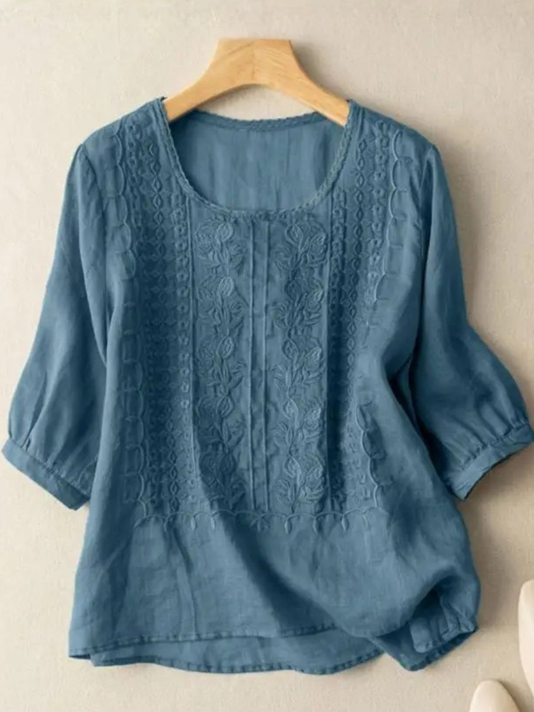 Women’s Blouse | Embroidered 3/4-Sleeve