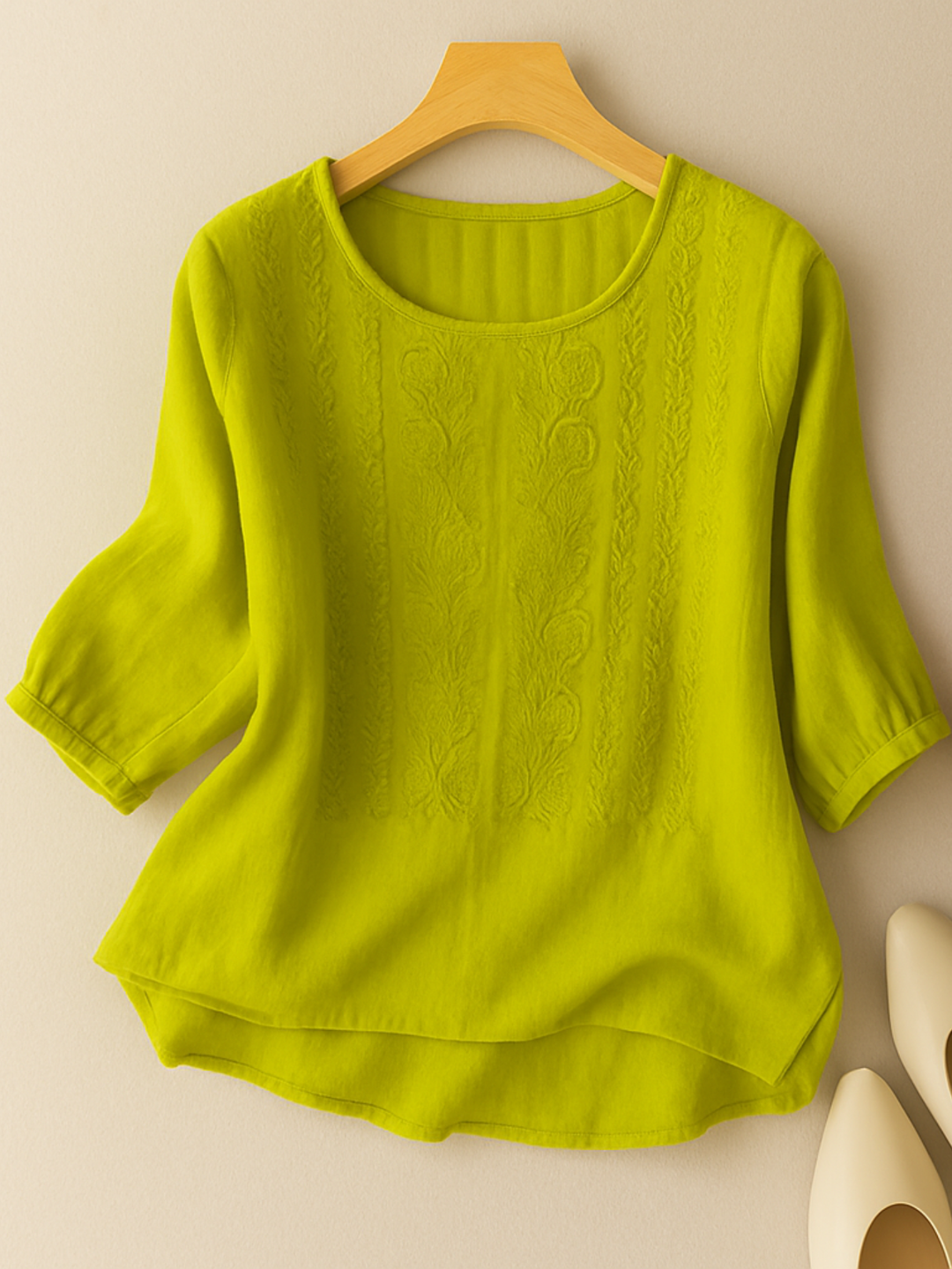 Women’s Blouse | Embroidered 3/4-Sleeve