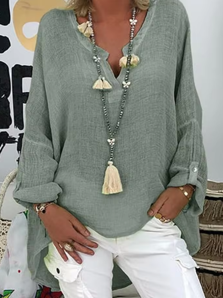 Women’s Blouse | V-Neck Loose-Fit