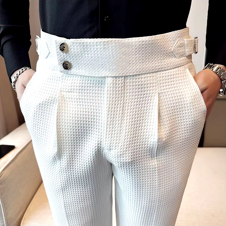 Men’s Trousers | Textured Pleat Front