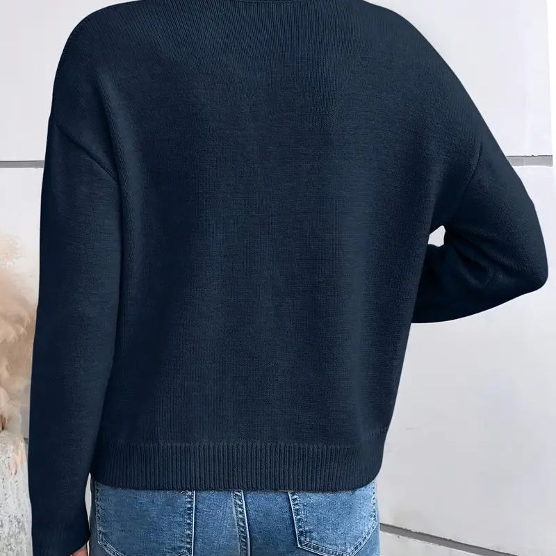 Women’s Sweater | V Neck Ribbed Trim