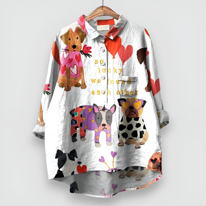 Women’s Blouse | Graphic Button Front