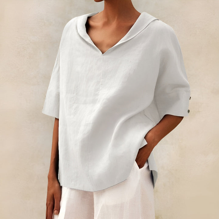 Women’s Blouse | V Neck Short Sleeve