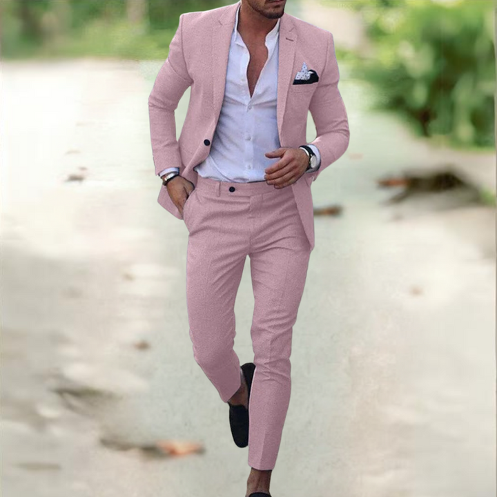 Men’s Two-Piece Suit | Buttoned Jacket and Pants