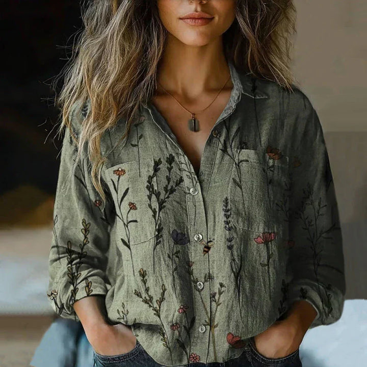 Women’s Blouse | Long Sleeve Vintage Print
