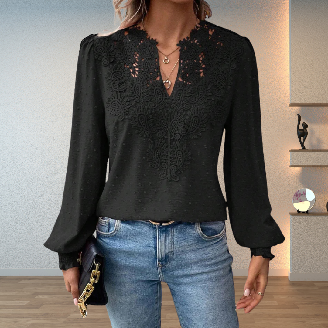 Women's Blouse | Lace Detail Long Sleeve