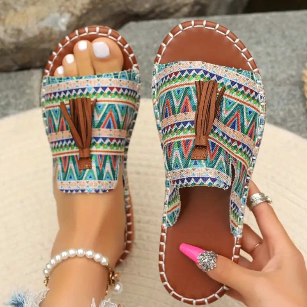 Sandals For Women | Open Toe Patterned Slide