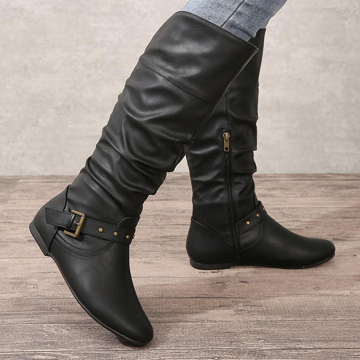 Boots For Women | Flat Heel Side Zip Detail
