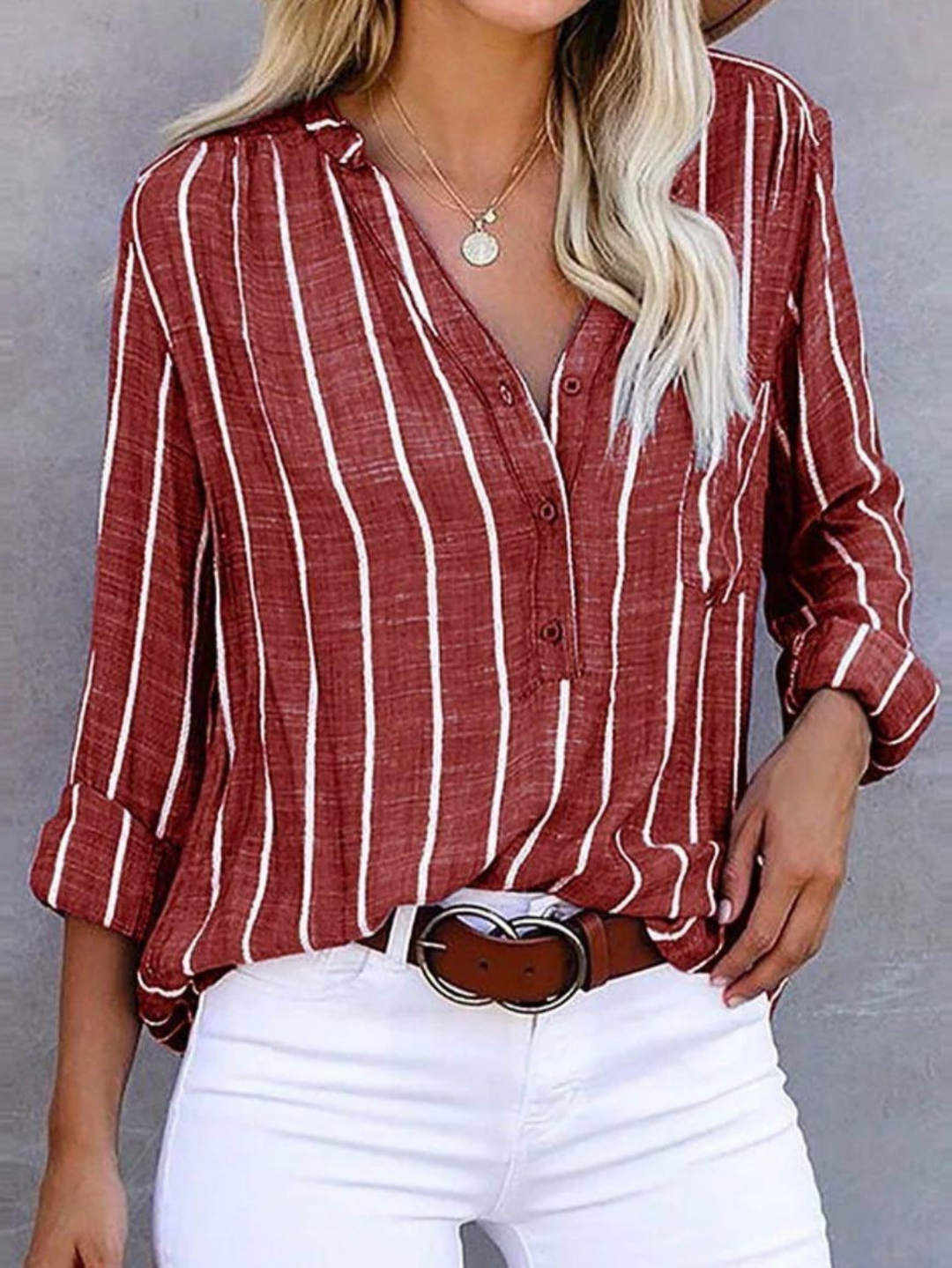 Women’s Blouse | Vertical Stripe Pattern